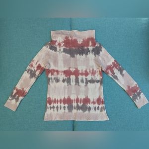 NWT XL Nordstrom Rack White Tie Dye Go Couture Cowl Neck Long Sleeve